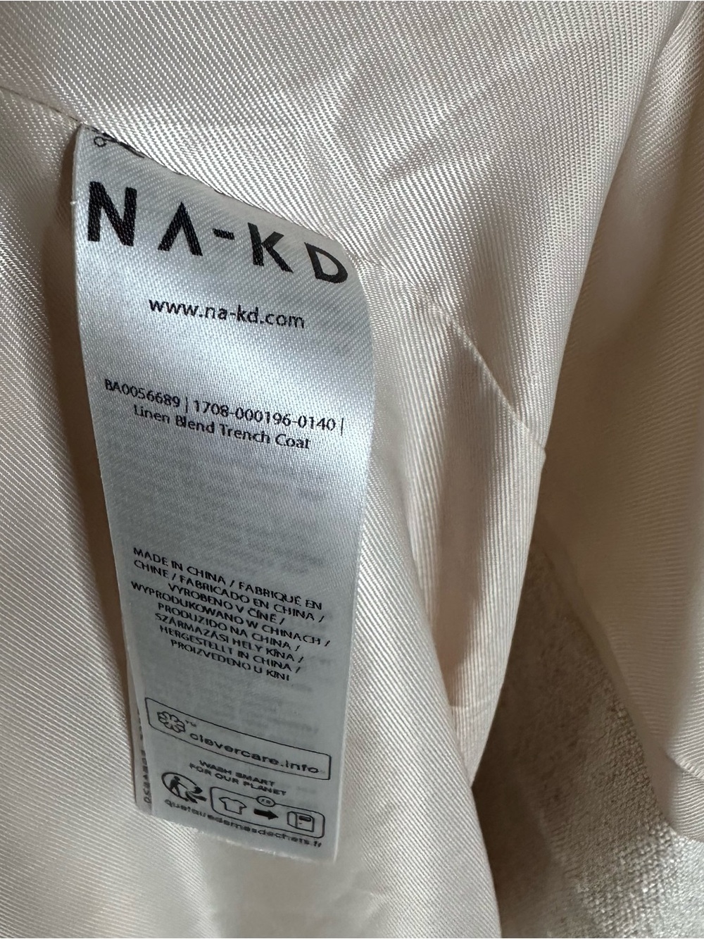 NA-KD Linen Blend Trench Coat 34 (6) - Picture 8 of 8